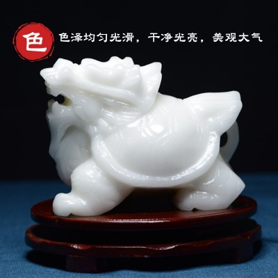 白玉玉龙龟玉石摆件批发玉雕摆件龙头龟聚财玉器工艺品图3