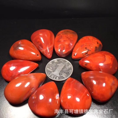 南红吊坠 南红玛瑙水滴吊坠项坠挂坠DlY水晶饰品配件 10个起批图2