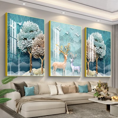 墙画客厅装饰画卧室楼梯简约现代墙上餐厅壁画三联沙发背景 墙挂画图3