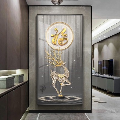 玄关装饰画入户进门过道画现代轻奢走廊尽头挂画 大幅楼梯落地画图2