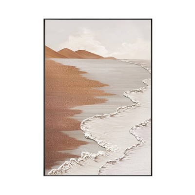 北欧客厅挂画侘寂风海浪肌理画沙发背景墙落地画抽象玄关装饰画图4