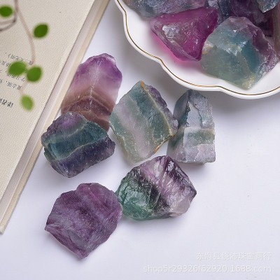 厂家现货供应彩萤石原石 水晶碎石彩石子 鱼缸装饰水晶原石 2件起批图2