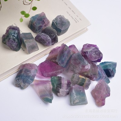 厂家现货供应彩萤石原石 水晶碎石彩石子 鱼缸装饰水晶原石 2件起批图4