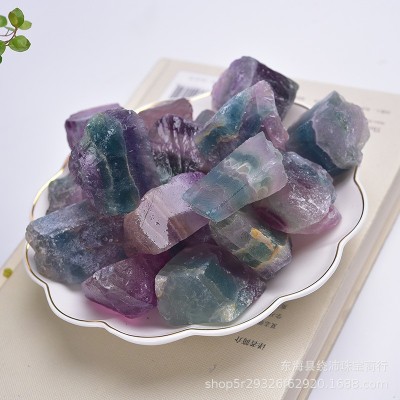 厂家现货供应彩萤石原石 水晶碎石彩石子 鱼缸装饰水晶原石 2件起批图3