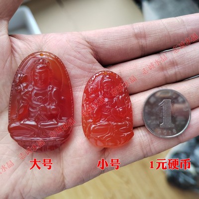 天然红玛瑙十二生肖属相本命佛吊坠男女士款守护神项链大小号批发 2个起批图2