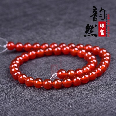 韵然批发天然红玛瑙散珠饰品配件 玛瑙珠子半成品diy手链项链配珠 2条起批图4