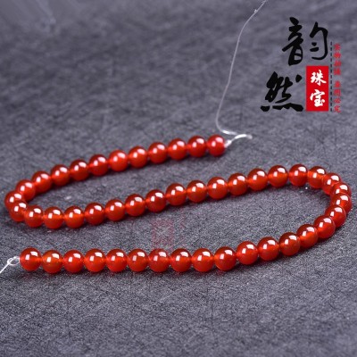 韵然批发天然红玛瑙散珠饰品配件 玛瑙珠子半成品diy手链项链配珠 2条起批图3