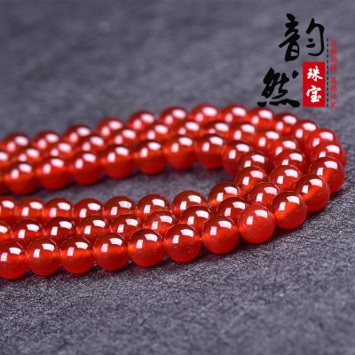 韵然批发天然红玛瑙散珠饰品配件 玛瑙珠子半成品diy手链项链配珠 2条起批图2