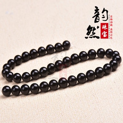 厂家批发天然黑玛瑙散珠饰品配珠 diy佛珠手链串珠材料半成品配件 2条起批图2