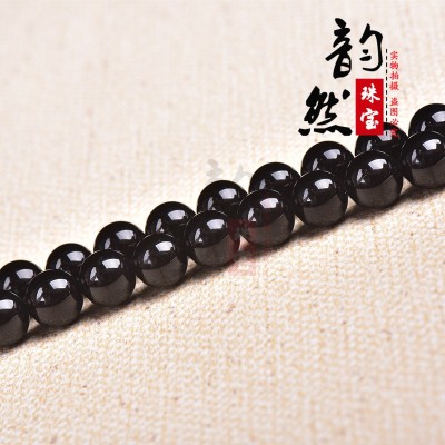 厂家批发天然黑玛瑙散珠饰品配珠 diy佛珠手链串珠材料半成品配件 2条起批图5