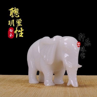 厂家直供 阿富汗白玉石大象摆件吉祥 开业礼品办公家居 玉器摆件 2件起批图4