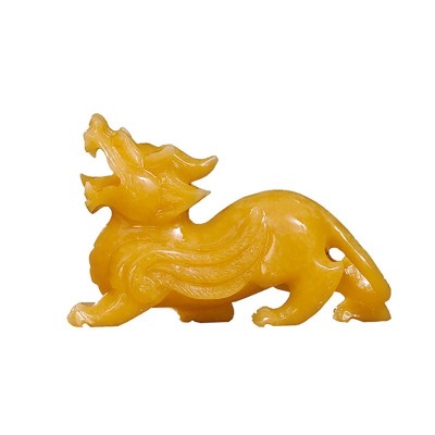 厂家直销天然米黄玉石貔貅 玉器摆件礼品 办公家居商务批发 2件起批图5