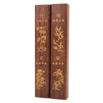 梅兰竹菊镇尺镇纸20cm实木文房压书纸品纸镇压书器压纸分量重 2件起批图5