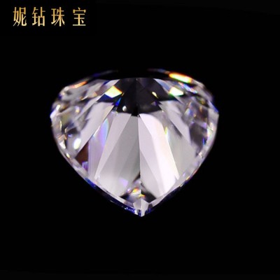 梧州人造宝石5A 爱心锆石裸石 皓石心形饰品配件仿钻镶嵌DIY白色 10件起批图2