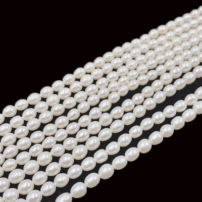 新品珍珠白色6-5mm6-7mm饰品配件批发多颜色大小可选手串珠子散珠 2条起批图4
