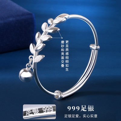 在逃公主蝴蝶结铃铛纯银手镯女足银999手镯子高级礼物送女友闺蜜图3