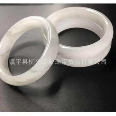 厂家直供玉石手镯贵州翠 蓝田玉 黑青花米黄玉玉石手镯翡翠色镯子 2件起批图4