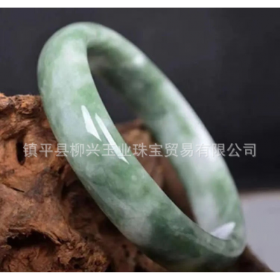 厂家直供玉石手镯贵州翠 蓝田玉 黑青花米黄玉玉石手镯翡翠色镯子 2件起批图3