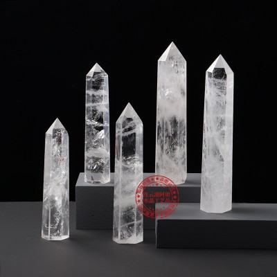 天然水晶柱批发 紫晶粉晶白水晶单尖六棱柱 水晶原石能量柱摆件 2件起批图3