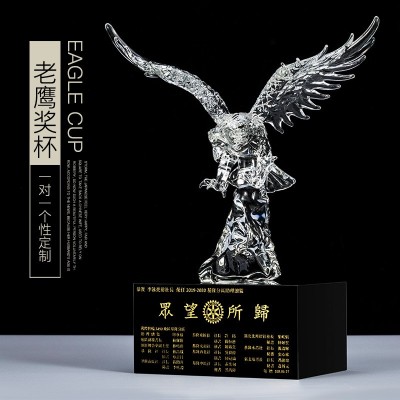 创意新款水晶动物摆件水晶老鹰奖杯办公室桌面摆件商务礼品赠送 10件起批图3
