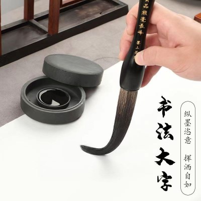 专业级羊毫长锋斗笔大抓笔熊毫长锋提斗书法大字国画对联春联毛笔 2支起批图3