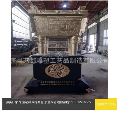 源头厂家铜圆鼎三足鼎纯铜司母戊鼎雕塑 寺庙家居香炉摆件 2件起批图4