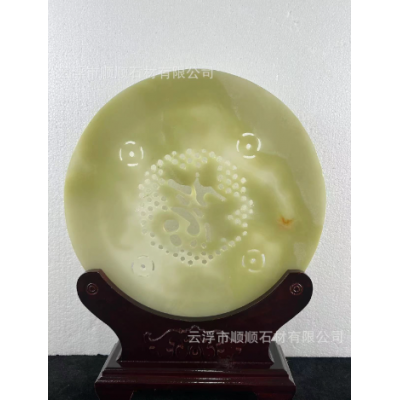 天然阿富汗玉石五福临门雕刻摆件家居装饰商务展会活动礼品批发 2套起批图2