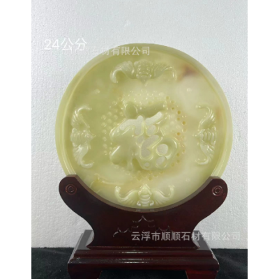 天然阿富汗玉石五福临门雕刻摆件家居装饰商务展会活动礼品批发 2套起批图5