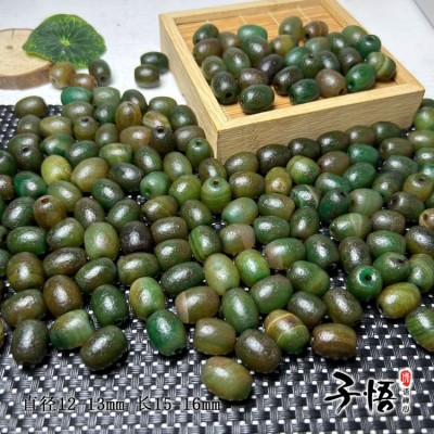 厂家一手货源帝王绿老玛瑙古珠风化纹枣珠散珠米珠diy配饰批发图4