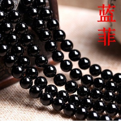 DIY饰品配件 黑玛瑙 散珠子半成品 厂家直销 批发黑 玛瑙图3