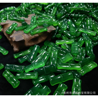 卓越珠宝绿玛瑙玉髓竹节批发10x28mm吊diy饰品镶嵌礼物坠主石裸石图4