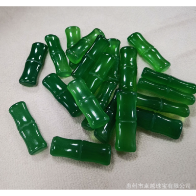 卓越珠宝绿玛瑙玉髓竹节批发10x28mm吊diy饰品镶嵌礼物坠主石裸石图5
