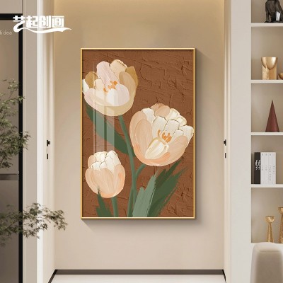 侘寂风客厅落地画大幅花卉客厅沙发背景墙装饰画现代简约玄关挂画 2副起批图2