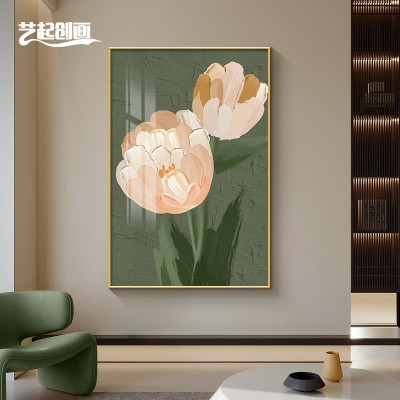 侘寂风客厅落地画大幅花卉客厅沙发背景墙装饰画现代简约玄关挂画 2副起批图4