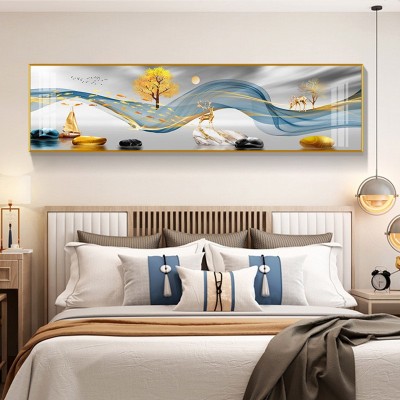 卧室床头装饰画现代轻奢主卧房间挂画背景墙壁画福禄酒店宾馆墙画 2件起批图3