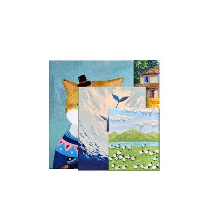 纯手绘油画现代简约客厅沙发背景墙挂画大幅玄关落地画立体肌理画 2副起批图5