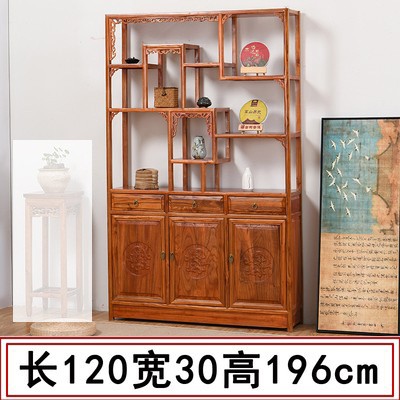 客厅隔断置物架实木多宝阁中式仿古家具榆木茶叶展示陈列柜博古架 1个起批图4