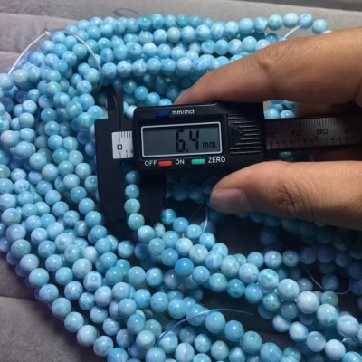天然多米尼加海纹石多圈手链 拉利玛海纹石佛珠 海纹石批发图4