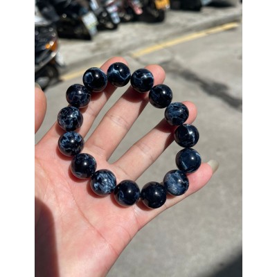天然彼得石大小手链颜色漂亮，猫眼效果品质图5