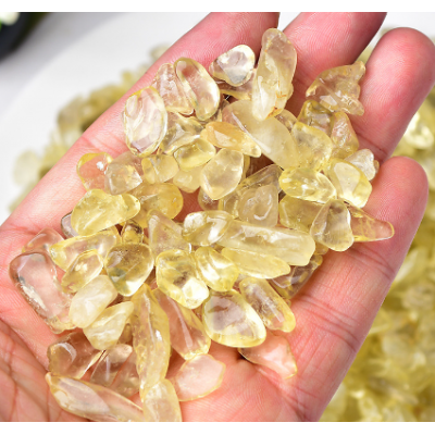 天然东海黄水晶碎石 鱼缸花盆水晶装饰石香薰扩香石消磁石摆件图2