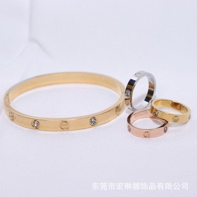 钛钢一钉一钻手镯轻奢精致小众女高级感创意手环女装饰送礼物图4