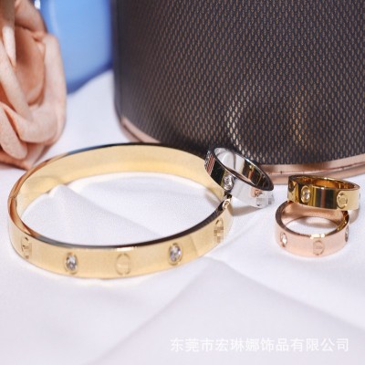 钛钢一钉一钻手镯轻奢精致小众女高级感创意手环女装饰送礼物图3