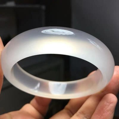 天然金丝玉手镯新疆戈壁玉玉石玉镯正品金丝玉白宝石光玉镯子批发图3