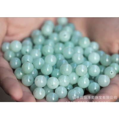 精品天然翡翠散珠批发豆色圆珠玉石散珠diy配件6mm8mm8mm12mm14mm图5