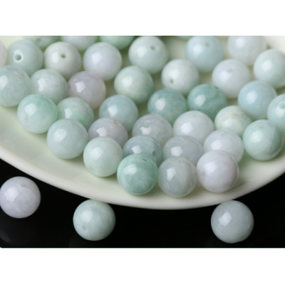 精品天然翡翠散珠批发豆色圆珠玉石散珠diy配件6mm8mm8mm12mm14mm图4