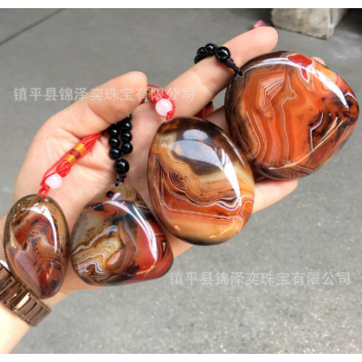 天然缠丝玛瑙原石摆件蚕丝玛瑙手把件矿石教学标本把玩件观赏批发图3
