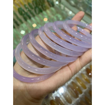 批发巴西高冰紫罗兰玉髓手镯淡紫玛瑙女款美人叮当镯首饰礼品手饰图2