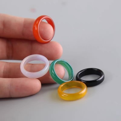 天然玛瑙批发戒指戒圈手持跑环玉石玉髓指环饰品玉器直播福利货源图3