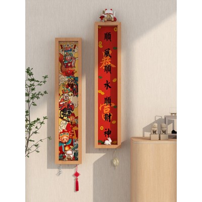 财神爷玄关装饰画入户门竖版画客厅书房墙面装饰招财免打孔壁挂画 2副起批图4