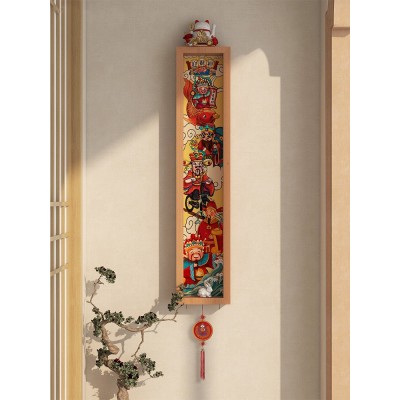 财神爷玄关装饰画入户门竖版画客厅书房墙面装饰招财免打孔壁挂画 2副起批图3